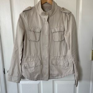 LOFT Linen Blend Khaki Jacket